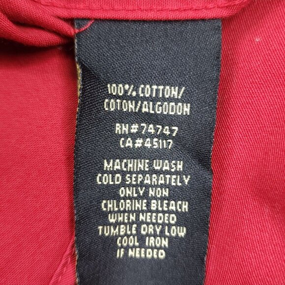 Redhead Mens Red Button-Up Cotton Shirt 2XL Short Sleeve Casual Made In India - Picture 6 of 8